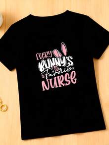 Every-Bunny's-Favorite-Nurse---Funny-Nursing-Easter-Rabbit-T-Shirt - Black 2 - View 3