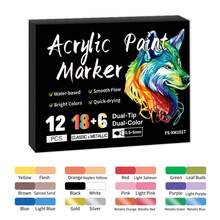 240/144/96/72/48/24 Colors Acrylic Paint Markers - Dual Tip, Colorful Marker Pens, Coloring Marker Set, Suitable For Painting, Doodling, Illustration, Handmade Arts, School Back To School Season For Coloring Books And Other DIY Projects, Applicable To Paper, Fabric, Canvas, Wood, Rock, Plastic, Glass, Ceramic, Pumpkin, Metal, Etc., Easter, Thanksgiving, Halloween, Christmas Gift Supplies - Multicolor - View 12