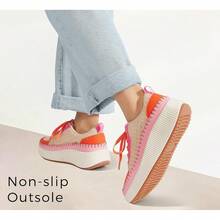 Women's Platform Sneakers Fashion Chunky Casual Sparkly Retro Braided Walking Shoes - 紅色水鑽 - 查看 5