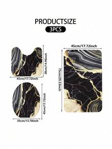 1件/3件装北欧风现代仿大理石纹浴室地垫，可机洗，1200克/平方米聚酯纤维装饰地毯，10毫米厚，TPR防滑底，柔软吸水，可折叠易打理，适用于浴室、淋浴间、卫生间、客厅、玄关、家居装饰、节日礼品 - 彩色 - 查看 10