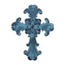Castleore Easy Wall Hanging Home Decor Religious Christian Crosses For Wall Best For Home Office And As Gift Size L 10.2 W 7.6 Blue Antique - 如圖 - 查看 8