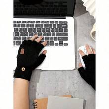 1 Pair Of Comfortable Thick Knitted Spring Gloves Spring Fingerless Gloves For Men Women - Mittens Finger Wool Gloves With Flip Touch Screen Compatible Soft And Breathable - Hand Washable Unisex Accessories Spring Gloves - A - Xem 4