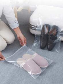 10pcs Portable Travel Shoe Bags, Space-Saving Dust-Proof Storage Bags, Moisture-Proof Zipper Shoe Bags, Waterproof Drawstring Pockets, Wardrobe Dust-Proof Organizer Bags, Unisex Travel Shoe Bags, Ideal For Travel, Cruise, Vacation Shoe Storage And Protection. Travel Organizer Drawstring Shoes Pouch Shoes Cover For Men For Women Packing Cubes Travel Essential Cruise Essentials Holiday Essential - Clear - View 4