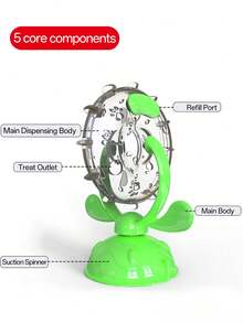 1pc Pet Dog/Cat Puzzle Feeder, Rotatable Handle/Hole Design, Practical Rotating Dispenser, Enrichment Training/Self-Entertainment, Pet Feeding Bowl - 500ml - View 6