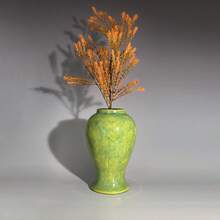 Elegant Green Ceramic Vase, Oriental Style, Classic, Simple & Chic, Artistic, High-End, Luxury, Gift, Creative Gift, Home Decor, Flower Arrangement, Mysterious Style, Christmas Gift, Birthday Gift, Hotel Vase, Home Vase, Collectible, Tall Vase, High-Quality Vase - Multicolor - View 3