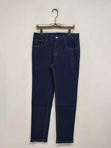 1pc Men's Stretchy Slim Fit Jeans, Korean Casual Skinny Pants