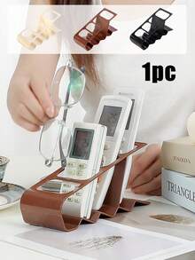 Organizador de escritorio de material PP, soporte para control remoto, organizador de escritorio para control remoto de TV, soporte para brochas de maquillaje, almacenamiento que se ajusta a controles remotos de TV, organizador de escritorio para guardar controladores, gafas, cosméticos, brochas, reproductores multimedia, bolígrafos, ahorro de espacio para mesita de noche/escritorio de oficina (negro). Regalos para el Día de San Valentín, el Ramadán, Pascua, temporada de regreso a la escuela, suministros de oficina y escolares, decoración de la sala de maquillaje. - Multicolor - Ver 5