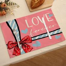 1件/4件装情人节涤纶装饰餐垫，心形气球汽车图案，防污，适合家居、餐厅、餐桌装饰、乔迁、生日礼物 - 彩色 - 查看 15