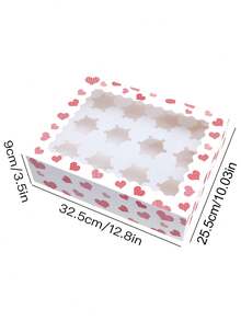 10pcs/20pcs Valentine's Day Heart Shaped 4-Cup Cake Box, 6-Cup Cupcake Box, Suitable For Cakes, Cupcakes, Pies, Pastries, Chocolate Strawberries, Desserts, Cookies - Multicolor - View 11