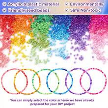 9700颗39色混合玻璃珠DIY首饰制作套装，非常适合制作友谊手链，3种款式可选（A/B/C）