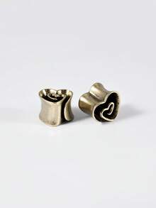 PAIR Heart Shape Spiral Ear Gauges Heart Tunnels Plugs Ear Tunnels Ear Stretchers Stainless Steel Piercings 8mm-25mm