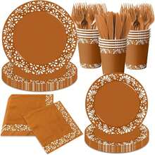 144Pcs Cielito Lindo Party Decoration, Platos De Barro Mexicanos Clay Plates Mexican Decor Terracotta Pottery Paper Cups For Mexican Themed Party Decorations Cielito Lindo Baby Shower - 白色 - 查看 1