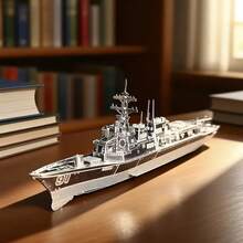 1 Set DIY Metal Assembly Toy Ship Model, For Ages 14+ Only, 3D Puzzle Game Creative Toy Warship Model, Craft Home Decor, Artwork, Birthday Gift - Multicolor - View 6