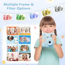 儿童即时打印相机，即时拍照，益智学习玩具，便携相机玩具，带视频和音频的自拍数码相机，适合3-12岁儿童的绝佳生日和节日礼物 - 彩色 - 查看 3