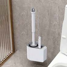 1 Set Wall-Mounted Toilet Brush Without Drilling, Essential For Cleaning Home And Office Bathrooms. These Space-Saving Toilet Brushes Can Be Stored In Tight Spaces And Come With Multiple Brush Heads. Compact, Effortless, And Space-Saving, A Cleaning Assistant For Moms.
