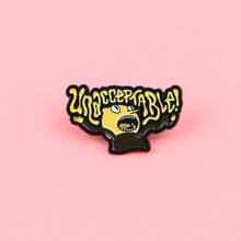 趣味卡通怪兽珐琅别针 可爱外星人胸针 松树翻领别针 徽章 背包服装配饰珠宝 朋友礼物 - 黃色 - 查看 2