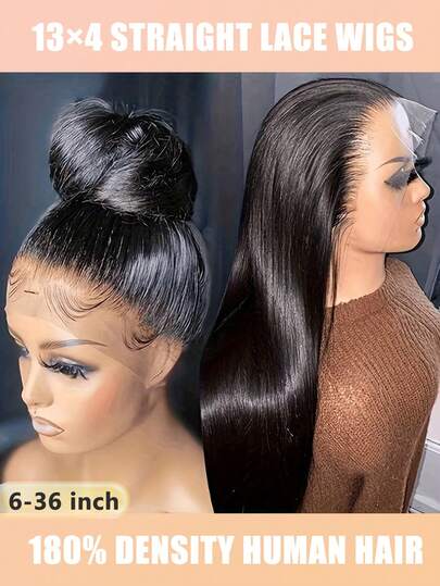 36 Inch Straight Lace Front Wigs 180% Density 13X4 Upgraded Lace Front Wig Straight Lace Front Wig Wear & Go Wigs Human Hair Pre Plucked Lace Front Wigs For Women Straight Lace Frontal Wigs Natural Color Straight Lace Front Wig Human Hair Straight Human Hair Elegant Style, Unisex-Adult Glueless Wig Cosplay Daily Party Friendly For Beginners 3 Second To Wear Season Pre-Pulled With Baby Hair(Bob Wigs 6-16inch)