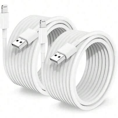 1pack/2 Pack Apple MFi Certified Charger Cable, Lightning To USB Cable 2.4A Fast Charging,  Long Charger /11Pro/11Max/X/XS/XR/XS Max/8/7/6 White