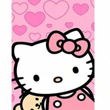 1 tấm poster Hello Kitty màu hồng dễ thương không khung, chống thấm nước và chống ẩm, có thể dán lên tường, thích hợp cho nhà ở, phòng khách, phòng ngủ, quán bar và các không gian khác, dùng để trang trí. - Nhiều màu - Xem 24