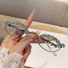 Fashionable, Simple, And Elegant Oval Small-Frame  For Street Photography And Sun Protection - Silver Gray - View 5