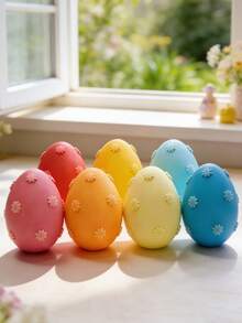 1pc Easter Flower Egg Silicone Mold - Reusable Heat-Resistant For Candle/Gypsum DIY Easter Craft - White - View 2