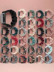 Elastic Hair Tie Watch Band For Apple Watch, 42/44/45mm Nylon Stretch Loop Strap Compatible With IWatch 7/8/Ultra 2, Women's Bracelet Watchband - Multicolor - View 6