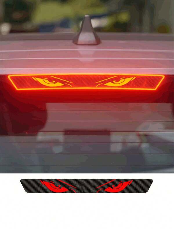 Anime Style Carbon Fiber Evil Eye Tail Light Sticker - Waterproof Vinyl Material For Style Upgrade, Auto Parts, Car Sticker, Car Decor, Car Accessories