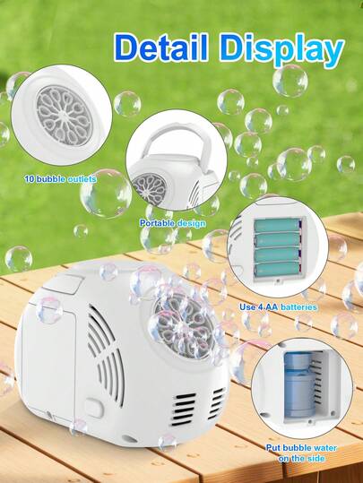 Portable Handheld Bubble Machine, Fully Automatic Bubble Machine, Outdoor Play Bubble Prop, Can Be Used As A Bubble Toy For Parties And Gatherings (Without Batteries And Bubble Water)