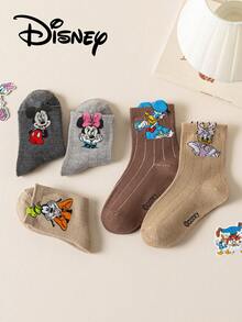 10/5 pares de calcetines infantiles de Disney, calcetines de verano para niños con diseños de la familia de Mickey Mouse y Princesas Disney, calcetines hasta el tobillo con diseño 3D de Minnie Mouse, calcetines de verano transpirables con diseños de dibujos animados coreanos para niños y estudiantes, calcetines de regalo para niños - Multicolor - Ver 6