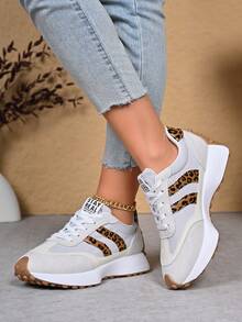 Giày thể thao nữ mùa xuân/thu màu trắng, cổ thấp, nhẹ, chống trơn trượt, chống mài mòn, gót thấp, mũi tròn, thoáng khí, thoải mái, buộc dây, kiểu dáng thường ngày, thích hợp cho hoạt động ngoài trời. - Xám - Xem 4