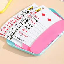 1pc 3-Layer Plastic Playing Card Holder - Durable And Compact Design, Suitable For Poker And Family Games - Great For Adults, Parties And Casual Gatherings, Holiday Toys, Christmas And Halloween Toys, Card Storage Box - Multicolor - View 6