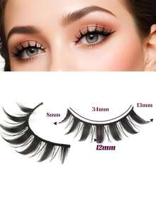 5 Pis Gf Pointead Comit Eseladhes D RtnaticFillStni Ig Sve Ffet AnineEreslashe Totual Fufy Sim Selah Etensions Revusable Sutabl For Lsiner Cosalyand Part.CGsheing Svelades Eelashes Salse Sveladies - Black - View 4