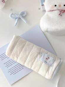 1个圣诞雪人/小狗笔袋 大容量可爱文具袋 毛绒高档小众铅笔盒 文具盒 - 彩色 - 查看 10