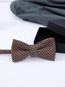 1件高品质盒装复古个性化纹理领结，深色双蝴蝶结，适合作为情人节礼物、日常商务穿着。 - A - 查看 4