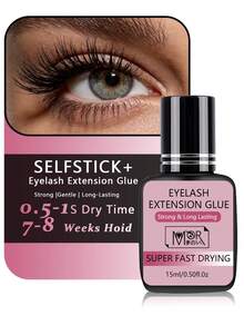 15ml Gel Suave 0,5-1 Segundo Super Cluster Cola para Cílios, Gel Pessoal para Cílios, Duradouro e Inodoro, Gel À Prova d'Água para Extensão de Cílios - Dura 7-8 Semanas, Fórmula Inodora, Não Irritante e Hipoalergênica - Ideal para Uso Doméstico, Gel para Cílios de Secagem Rápida e Forte, Gel para Cílios DIY Duradouro - Preto - Visão 2