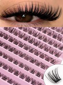 110片装DIY睫毛嫁接，轻盈柔软交叉自然假睫毛，睫毛簇，单根睫毛，假睫毛 - D - 查看 1