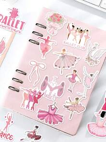 50pcs Ballet Stickers Creative And Exquisite Designs Perfect For Scrapbooking Supplies, Water Bottles, Notebooks, Suitcases, Desks, And Gift Decorations - Fun Stickers