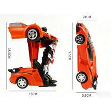 ¡Conviértete en un simulador de  con un solo clic!Este coche de carreras teledirigido es a la vez un rey de la pista y un guerrero transformable.Un coche de carreras teledirigido transformable: ¡un regalo sorpresa encantador para tu hijo!¡El compañero perfecto para cualquier ocasión!Doble transformación y modo de carrera: ¡es tan divertido que no querrás parar!¡Un regalo ideal de cumpleaños o Navidad para niños! - Rojo anaranjado - Ver 5