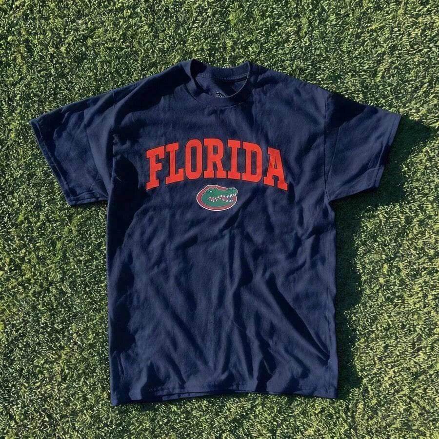2026 Summer New Short Sleeve Pattern Top ,Vintage Florida State Gators Shirt White New White All Sizes, Shirt Hot   2025New Comfortable Retro Cotton T-Shirt-L91 - 藏蓝色 - 查看 1