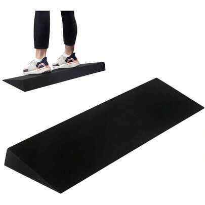 Bloque de cuña para sentadillas, tabla inclinada para sentadillas, cuña elevada para sentadillas, panel inclinado para levantamiento de pesas, (negro) 20.08x5.91x1.97 pulgadas, estirador de pantorrillas para fuerza
