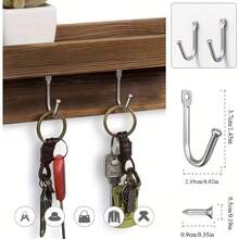 20个金属墙钩，配10个挂钩和10个螺丝，结实耐用的小型银色挂钩，可用于悬挂毛巾、钥匙、咖啡杯、帽子、宠物牵引绳等，方便家居收纳。 - 彩色 - 查看 2