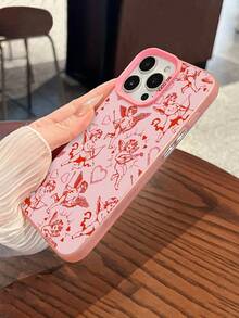 天使のような愛の模様のスマホケース。 17、 16 Pro Max、 15 Pro Max、 13、 12に対応。バレンタインデーやロマンチックなギフトに最適。 - ピンク - チェックする 5