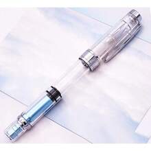 4 X Yongsheng 3008 Fountain Pen Upgrated Fine Nib,Silver Trim,Piston Filling, Transparent - 3008ASilverTrimF - View 9