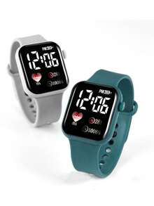6-Piece Multi-Color Silicone Strap Digital Watch Set, Delicate And Minimalist, Versatile For Casual Daily Wear, Ideal Gift For Gifting. - Multicolor - View 7