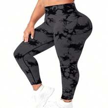 Plus Size Women's Seamless Knit Sports Leggings, Comfortable & Stretchy Activewear Bottoms For Workout & Daily Wear, Available In Multiple Colors, Pack Of 4 - 黑色+棕色+灰色+粉紅色 - 查看 8