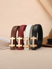 1件装女士休闲时尚复古优雅字母H设计腰带，百搭牛仔裤、连衣裙