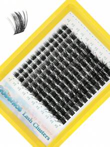 Queenice 11 Rows 5D Fluffy D Curl Nature And Thick False Mink Eyelashes Mix 9-16MM Length, 3D Effect Individual Cluster Eyelashes For DIY Eyelash Extensionlash Clusters,Eyelash Clusters,Individual Eyelashes,Lashes,Fake Lashes - D - View 2