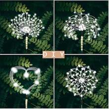 Luces solares para decoración de jardín patio camino con 300 LED 8 modos de iluminación impermeables para fuegos artificiales - Blanco - Ver 4