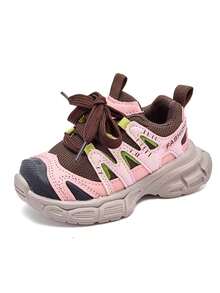 1 đôi giày thể thao lưới thoáng khí unisex, đế mềm chống trơn trượt, giày casual thời trang đa năng dành cho học sinh, thích hợp cho mùa xuân và mùa thu. - Hồng - Xem 6