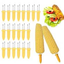 CYPNSoporte para Tenedores de maíz Pinchos para Barbacoa 20 Piezas pequeños y Dobles Tenedores de Frutas para Cocina Picnic Camping Barbacoa maíz Dulce y FrutaFashion - 219617746 - Ver 9
